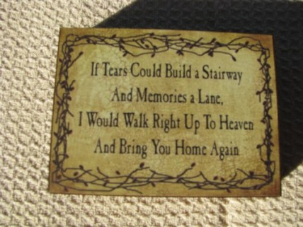 BJ143b -If tears could build a stairway wood block BJ143b -If tears could build a stairway wood block