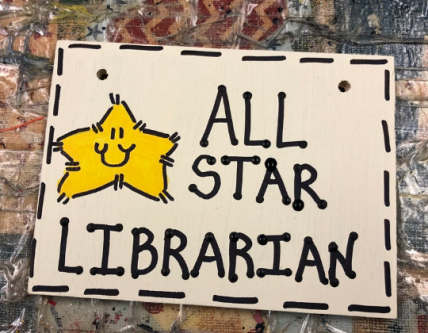 C3200-All Star Librarian wood sign C3200-All Star Librarian wood sign