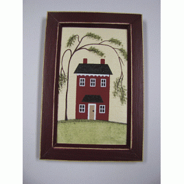 Primitive Canvas wood framed Sign CAN52- Salt Grass House 