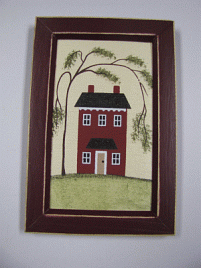 Primitive Canvas wood framed Sign CAN52- Salt Grass House 