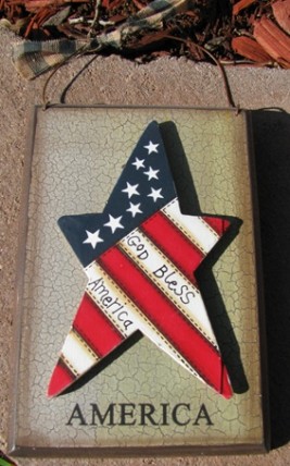 CWP1 - 3D Crackle -God Bless America Wood Sign CWP1 - 3D Crackle -God Bless America Wood Sign