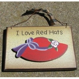 CWP18 - 3D Crackle I Love Red Hats Wood Sign CWP18 - 3D Crackle I Love Red Hats Wood Sign