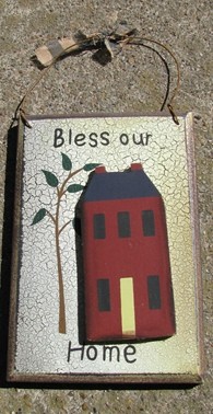 CWP22 - Bless Our Home crackled wood sign CWP22 - Bless Our Home crackled wood sign