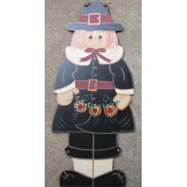 Fall Decor  FWF8304-Pilgrim Girl with Pumpkins Fall Decor  FWF8304-Pilgrim Girl with Pumpkins