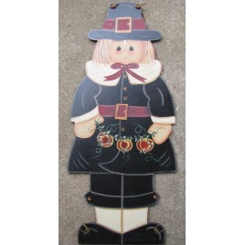 Fall Decor  FWF8304-Pilgrim Girl with Pumpkins