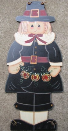 Fall Decor FWF8304-Pilgrim Girl with Pumpkins Fall Decor FWF8304-Pilgrim Girl with Pumpkins