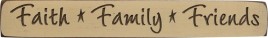G1208- Faith Family Friends engraved wood  Block 