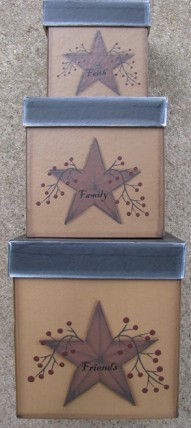 G31461 - Star & Berry Nesting Boxes set of 3 