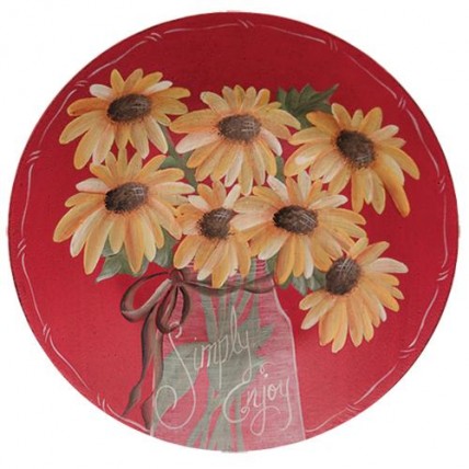 Simple Enjoy Sunflower wood plate Simple Enjoy Sunflower wood plate