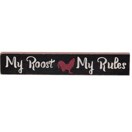 33528MR - My Roost, My Rules mini wood block 