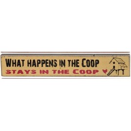 33528WH What Happens in the Coop, Stays in the Coop mini wood block 