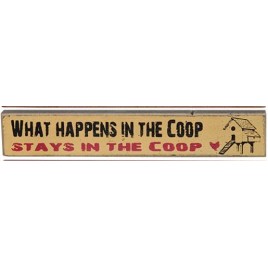 33528WH What Happens in the Coop, Stays in the Coop mini wood block 