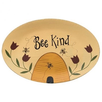 Primitive Wood Plate G33884 Bee Kind Primitive Wood Plate G33884 Bee Kind