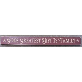 G7016 - God's Greatest Gift is Family engraved wood block 