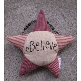 Primitive Decor GF181-Believe Star Hanging Ornament Primitive Decor GF181-Believe Star Hanging Ornament