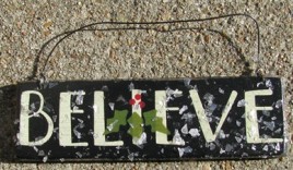 GH5166B - Believe wood sign 