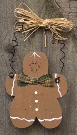 Wood Christmas Ornament D0035CWC - Gingerbread Man 