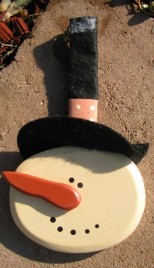 GR341P - Snowman face top hat Ornament 