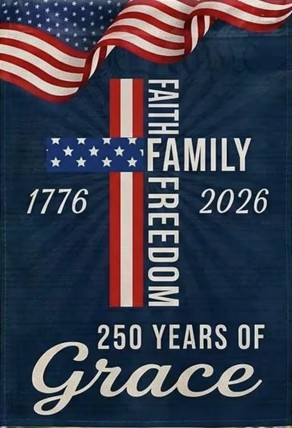 73M3053654 USA 250th Anniversary God Bless America Garden Flag 73M3053654 USA 250th Anniversary God Bless America Garden Flag