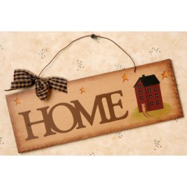  8W1058- Home Metal Wood Sign with Salt Box House 