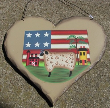 HP23 - Sheep Flag Barn wood heart HP23 - Sheep Flag Barn wood heart