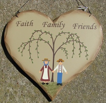 HP26 - Faith Family Friends wood heart HP26 - Faith Family Friends wood heart