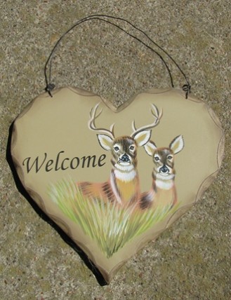 HP9 - Welcome Deer Wood Heart HP9 - Welcome Deer Wood Heart