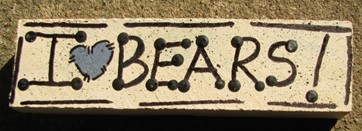 Wood Block I Love Bears Wood Block I Love Bears