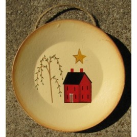 Primitive Wood Mini Plate mini 5 - Mini Saltbox House 