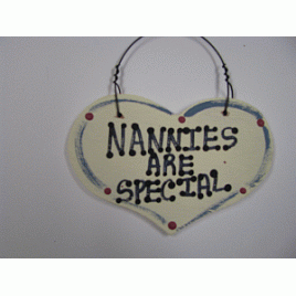 1019 - Nannies Are Special  smalll wood Heart   1019 - Nannies Are Special  smalll wood Heart