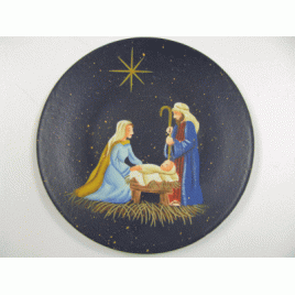 NEW-4 Nativity Wood Plate NEW-4 Nativity Wood Plate