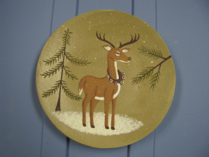 NEW-5 Deer Wood Plate   NEW-5 Deer Wood Plate