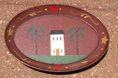OPS5 Mini Oval Wood House Plate OPS5 Mini Oval Wood House Plate