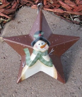 Snowman Green Scarf-Metal Christmas Ornament OR202 Snowman Green Scarf-Metal Christmas Ornament OR202