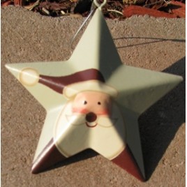  Metal Christmas Ornament OR206 - santa metal star 