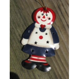 or312 Raggedy Ann Metal Christmas Ornament or312 Raggedy Ann Metal Christmas Ornament