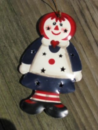 or312 Raggedy Ann Metal Christmas Ornament or312 Raggedy Ann Metal Christmas Ornament
