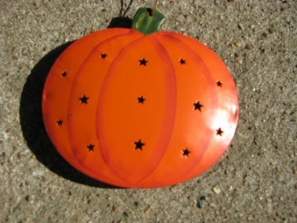 Fall Decor OR-325 Pumpkin Metal Christmas Ornament