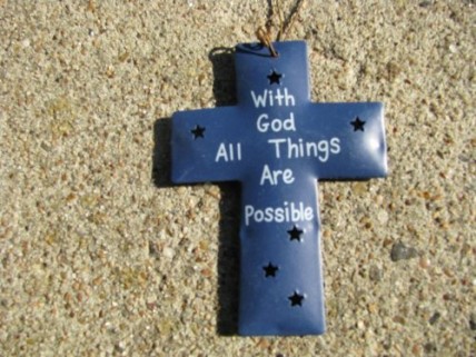 OR-340-With God All Things Possible Metal Christmas Ornament