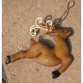 Metal Christmas Ornament OR501- Flying Reindeer Metal Christmas Ornament OR501- Flying Reindeer