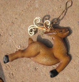 Metal Christmas Ornament OR501- Flying Reindeer