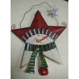 OR605 - Snowman Star with Bell Metal ornament OR605 - Snowman Star with Bell Metal ornament