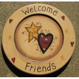 P10WF -Welcome Friends Wood Plate P10WF -Welcome Friends Wood Plate