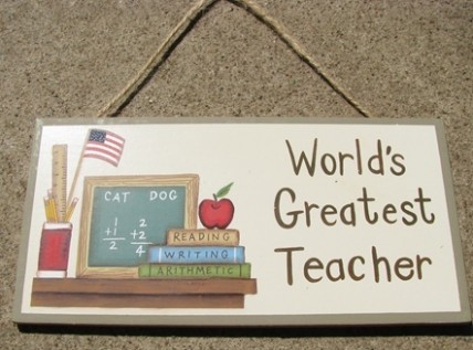 Teacher Gifts P77 - World's Greatest Teacher Wood Sign Teacher Gifts P77 - World's Greatest Teacher Wood Sign