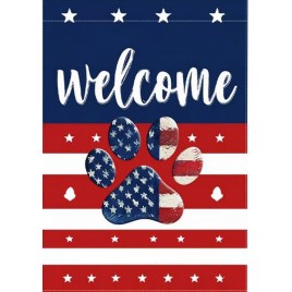 81M1V53761 American Flag and Paw Print Double-sided Garden Flag 81M1V53761 American Flag and Paw Print Double-sided Garden Flag