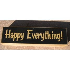 Primitive Wood Block pb144b-Happy Everything!