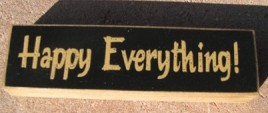 Primitive Wood Block pb144b-Happy Everything!