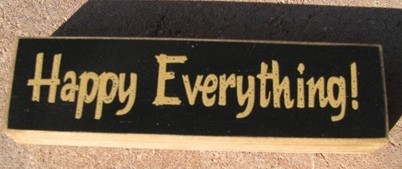 Primitive Wood Block pb144b-Happy Everything!