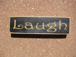 Primitive Wood Block pbw927B - Laugh 