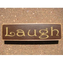 Primitive Wood Block pbw927R - Laugh Primitive Wood Block pbw927R - Laugh